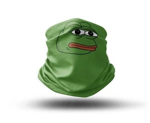 Washable Fabric Face Cover Neck Gaiter Pepe the Frog Meme Design EU Made - Picture 1 of 6