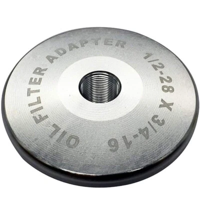 1/2-28 to 3/4-16 x 2.5 DIA - Oil Filter Adapter - Aluminum black - Image 1 of 4