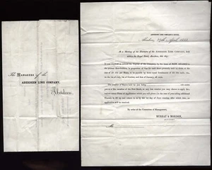 1853 ABERDEEN LIME COMPANY printed letter re NEW SHARES - Picture 1 of 1