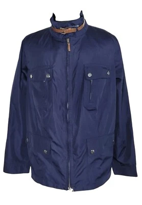 Ralph Lauren 2X Chaqueta Ecuestre Cortavientos Mujer’s Azul Marino Borde de Cuero  Foto 1 de 4