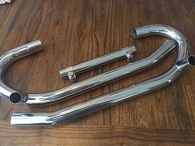CONJUNTO DE TUBOS DE ESCAPE VINTAGE BMW R50/5-R100 38MM LINDO AÇO INOXIDÁVEL POLIDO - Imagem 1 de 3