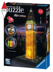 PUZZLE RAVENSBURGER PUZZLE 3D BIG BEN NIGHT EDITION - Foto 1 di 1