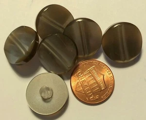 6 Retro Pearlized Smoky Gray Pearlized Plastic Shank Buttons 11/16" 17.3mm 9798 - Picture 1 of 1