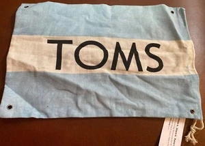 TOMS Shoe Dust Bag Cloth Drawstring One for One Blue White 9.5" X 14" New NWT - Picture 1 of 4