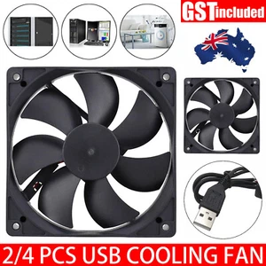 2/4Pcs Usb Cooling Fan Silent Fan Computers Case Pc CPU Case DC 5V Office Seller - Picture 1 of 8