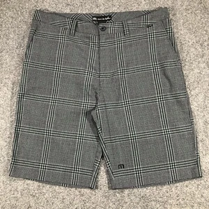 Travis Mathew Performance Golf Flat Front Shorts Men’s Size 36 Green Black - Picture 1 of 9