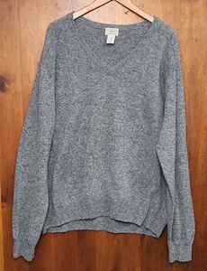 Suéter LL Bean Para Hombres XXL Lana de Cordero Reg Gris Pullover Cabina Clásico Exterior - Imagen 1 de 17