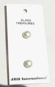 Cream color buttons round shiny pearl finish 3/8" set of 2 NEW - Picture 1 of 1