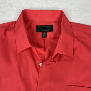 Alexander Julian Colours Mens Shirt 17 17-1/2 32/33 Red Button Up Long Sleeve - Picture 1 of 7