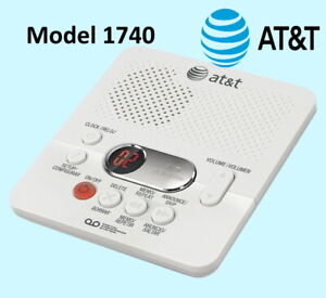 AT&T 1740 Digital Answering System - Time and Day Stamp White Compact Simple