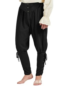Medieval Pants for Men Viking Pants Renaissance Lace Up Bandage Trousers Pirate - Picture 1 of 18