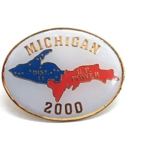 Michigan U.P. Power Dist 11 2000 Anstecknadel rot blau Upper Peninsula - Bild 1 von 3