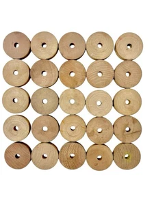 Tinkertoy Vintage 25 Pullys 1 Hole Classic Replacement Wooden Parts Large Lot - Picture 1 of 12