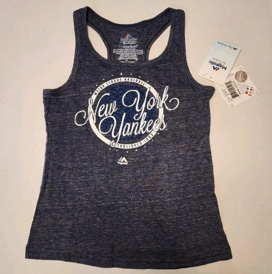 Camiseta sin mangas New York Yankees Razor Back talla M 10/12 pedrería juvenil para niñas nueva con etiquetas Foto 1 de 4