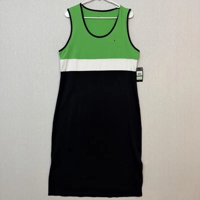 Nuevo con etiquetas Vestido Vaina Tommy Hilfiger Para Mujer Colorblock Marfil/Cielo/Periquito Talla Lg Foto 1 de 4