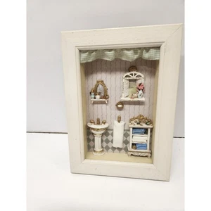 Victorian Shadow Box Framed Art, 3D Wall Art Bathroom Decor Vtg Diorama - Picture 1 of 2