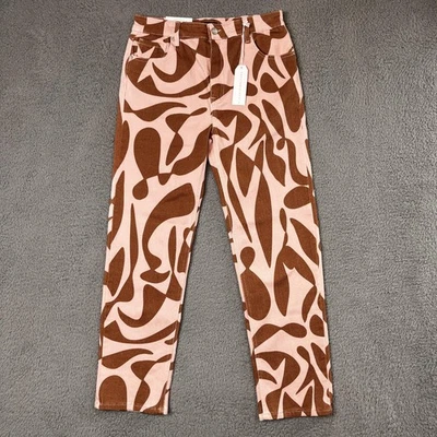 Jean Sanctuary Denim Años 90 Mujer 29 (30x29) Rosa Marrón Tiro Alto Recto Groovy Foto 1 de 4