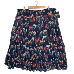 Nuova gonna Lauren Ralph Lauren donna 22 W blu floreale midi boho fata capricciosa - Foto 1 di 15