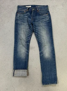 GAP 1969 Selvedge Jeans Mens 32 Blue Slim Whiskers Honeycomb - Picture 1 of 16