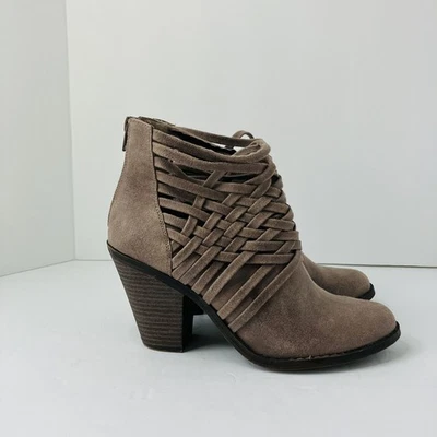 Botas Fergalicious Marrón Imitación Cuero Gamuza Cremallera Tobillo 3" Tacón Talla 8 M Foto 1 de 4