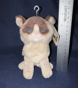 Gund authentische mürrische Katze Plüschtier Stofftier braun beige blaue Augen 6 Zoll neu mit Etikett - Bild 1 von 7