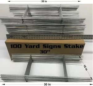 100 Metal Stake Double "H" 10x30 in. x 9 Ga Galvanized Wire Yard Signs Holder - Picture 1 of 12
