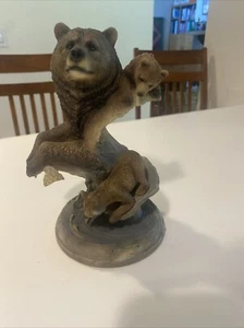 Mill Creek Studios "Gone Fishin’ Sculpture Joe Slockbower 8.5” Bear And Bear Cub - Picture 1 of 14