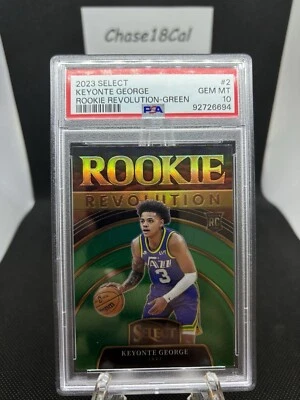 2023 Panini Select Keyonte George Rookie Revolution Green Prizm PSA 10 RC Pop 4 - Image 1 of 2