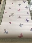 Summer Meadow Cerise Butterfly Wallpaper  *slight damage to first 1m*
