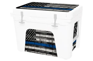 Vinyl Cooler Wrap fits YETI Tundra 65 | Decal Skin L+I - USA Blue Line Flag - Picture 1 of 7