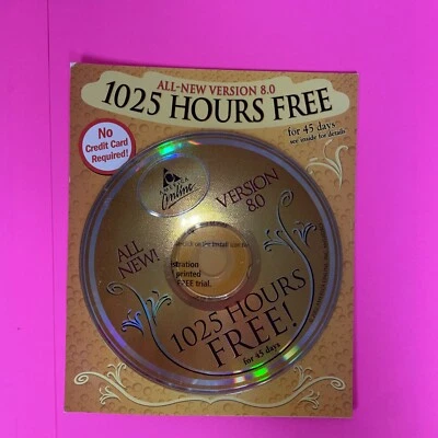 America Online AOL 2002 Version 8.0 1025 Hours Free CD-ROM New Sealed Vintage - Image 1 of 3