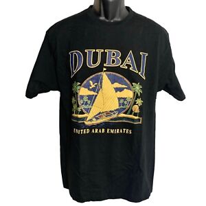 Vintage Dubai Crewneck Short Sleeve T Shirt 2XL Black Graphic Pre Shrunk Cotton