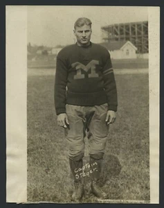 1924 Herb Steger, "Michigan Football Captain in Uniform" Head to Toe Photo - Picture 1 of 2