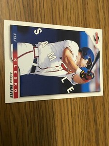 1996 SCORE RYAN KLESKO Promotional Promo SAMPLE CARD #3 ATLANTA BRAVES