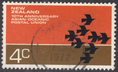 1972 New Zealand SC# 496 - Asian Oceanic Postal Union - Used - Image 1 of 2