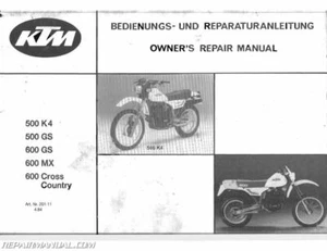1984-1986 KTM 350 500 600 Repair Manual - Picture 1 of 1