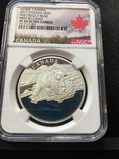 2017  Iconic Canada; Grizzly Bear NGC Graded Silver $20**PF-69 UC**First Rel.