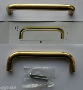 Messing Möbelgriff Griffe Schrank Schubladen Küchen Stangen poliert goldfarbig - Bild 1 von 4