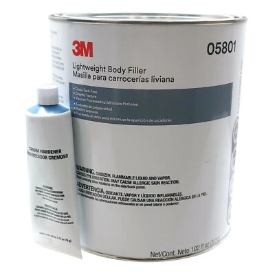 0.8 Gallon 3M Tack Free Lightweight Auto Body Filler with Hardener 05801 - Gray - Image 1 of 2