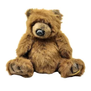 Vintage großer Topfbauchbär Fancy Zoo 16 Zoll Plüsch pelziger Braunbär Stofftier - Bild 1 von 12