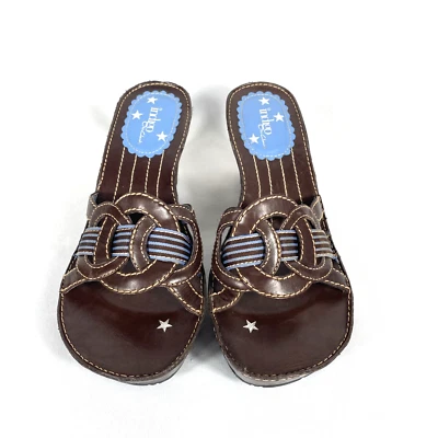 Sandalias Indigo By Clark’s de cuero marrón con tacón bloque para mujer talla 8,5 Foto 1 de 4