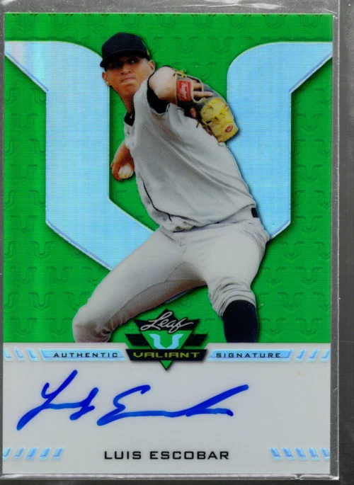 B4926- 2017 Leaf Valiant Green #BALE1 Luis Escobar Auto /99 - NM-MT - Image 1 of 2