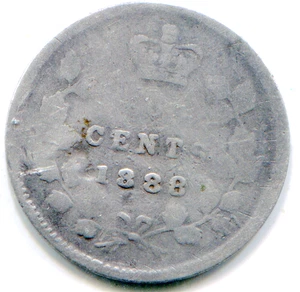 Canada 5 Cents 1888 KM-2     lotsep3223 - Picture 1 of 2