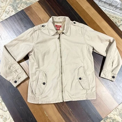 Jaqueta masculina IZOD luxo esporte bronzeado zíper completo casaco casual tamanho pequeno - Imagem 1 de 4