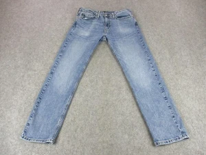 Levis 502 Jeans Mens 34x32 Blue Tapered Fit Stretch Mid Wash Denim Pants - Picture 1 of 18