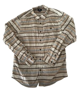 O'NEILL Herren Medium beige braun gestreift Knopfleiste Hemd klassisch Surf Freizeit - Bild 1 von 4