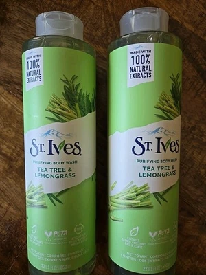 Jabón corporal purificador para árbol de té y hierba de limón St. Ives, a base de plantas (2) 22 oz.  Foto 1 de 4
