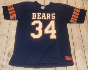 Walter Payton Vintage Rawlings Jersey Men's XL Blue Chicago Bears NFL Fits Small - Picture 1 of 4