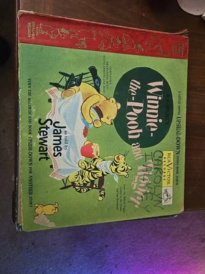 Álbum de discos vintage Winnie The Pooh & Tigger livro de histórias de cabeça para baixo 78 RPM RCA Victor - Imagem 1 de 4