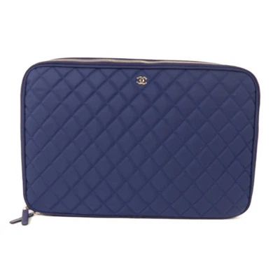 *15%OFF* CHANEL CC SHW Laptop Bag Nylon Blue - Изображение 1 из 4
